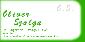 oliver szolga business card